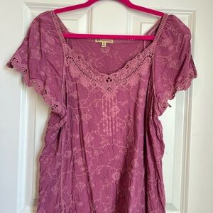 Democracy Mauve Lace Blouse